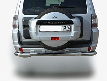 Защита заднего бампера центральная d76 мм для Mitsubishi Pajero IV Рестайлинг 1