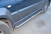 Пороги с накладным листом d53 мм для Hyundai Terracan I