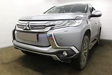 Комплект сеток chrome верх 4 части и низ для Mitsubishi Pajero Sport III