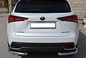 Защита заднего бампера угловая d60 мм для Lexus NX I Рестайлинг