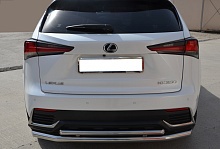 Защита заднего бампера двойная d60/42 мм для Lexus NX I Рестайлинг