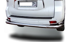 Защита заднего бампера угловая большая двойная d76/42 мм для Toyota Land Cruiser Prado 150 Series