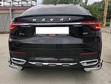 Защита заднего бампера угловая двойная d60/42 мм для Haval F7x I