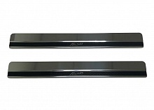 Накладки на пороги нержавеющая сталь под карбон 2шт. для Ford Fiesta Mk6 Рестайлинг