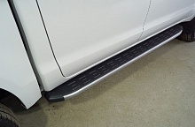 Пороги алюминиевые с пластиковой накладкой карбон 1920 мм для Sollers ST8