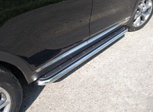 Пороги с площадкой (нерж. лист) 60,3 мм для Kia Sorento III Prime Рестайлинг