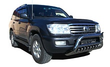 Защита переднего бампера низкая скоба + зубья d76/60/42 мм для Toyota Land Cruiser 100 Series Рестайлинг 1