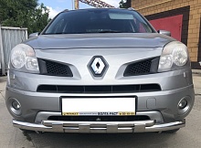 Защита переднего бампера с перемычками d60/60 мм для Renault Koleos I Рестайлинг 2