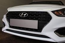 Защитная сетка радиатора низ белая для Hyundai Solaris I Рестайлинг