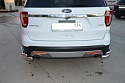 Защита заднего бампера угловая двойная d76/42 мм для Ford Explorer V Рестайлинг 2