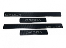 Накладки на пороги нержавеющая сталь под карбон 4шт. для Omoda C5 I