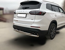 Защита заднего бампера двойная d60/42 мм для Chery Tiggo 8 Pro Max I Рестайлинг