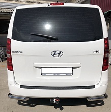 Защита заднего бампера угловая d60 мм для Hyundai Grand Starex I Рестайлинг 2