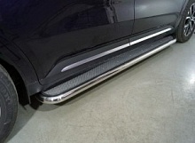 Пороги с площадкой (нерж. лист) 60,3 мм для Kia Carnival IV