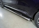Пороги овальные с накладкой 120х60 мм для Kia Carnival IV