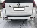 Защита заднего бампера угловая двойная d76/42 мм для Toyota Land Cruiser Prado 150 Series Рестайлинг 2