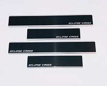 Накладки на пороги нержавеющая сталь под карбон 4шт. для Citroen C-Crosser