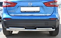 Защита заднего бампера двойная d60/42 мм для Nissan Qashqai II Рестайлинг