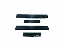 Накладки на пороги нержавеющая сталь под карбон 4шт. для Renault Kaptur I Рестайлинг