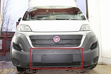 Зимняя заглушка радиатора на стяжке низ (2 части) для Fiat Ducato III Рестайлинг
