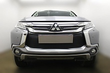 Комплект сеток black верх 4 части и низ для Mitsubishi Pajero Sport III
