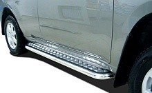 Пороги с накладным листом d53 мм для Chery Tiggo (T11) I Рестайлинг (FL)
