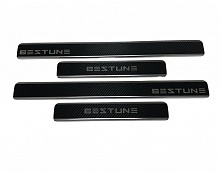 Накладки на пороги нержавеющая сталь под карбон 4шт. для FAW Bestune T99 I Рестайлинг