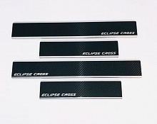 Накладки на пороги нержавеющая сталь под карбон 4шт. для Mitsubishi Eclipse Cross I Рестайлинг