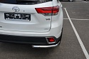 Защита заднего бампера угловая d60 мм для Toyota Highlander III (U50) Рестайлинг