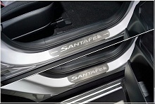 Накладки на пороги шлифованный лист 4шт для Hyundai Santa Fe IV Рестайлинг