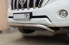 Защита переднего бампера с защитой радиатора d53 мм для Toyota Land Cruiser Prado 150 Series Рестайлинг 1