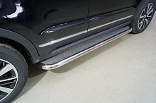 Пороги с площадкой (нерж. лист) 60,3 мм для Changan CS55 I