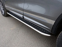 Пороги с площадкой 75х42 мм для Volkswagen Touareg II Рестайлинг