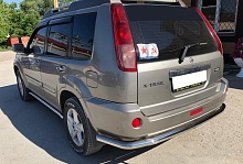 Защита заднего бампера угловая большая d60 мм для Nissan X-Trail I Рестайлинг