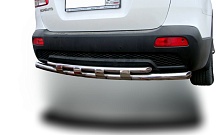 Защита заднего бампера двойная с перемычками d60/42 мм для Kia Sorento II