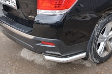 Защита заднего бампера угловая d60 мм для Toyota Highlander II (U40) Рестайлинг