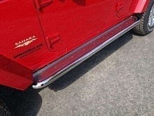 Пороги с площадкой (нерж. лист) 60,3 мм для Jeep Wrangler III (JK)