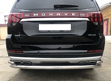 Защита заднего бампера угловая двойная большая d60/42 мм для Kia Mohave I Рестайлинг 2