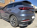 Защита заднего бампера угловая двойная d60/42 мм для Chery Tiggo 7 Pro I