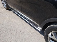 Пороги овальные с накладкой 75х42 мм для Kia Sorento III Prime