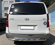 Защита заднего бампера двойная с перемычками d60/42 мм для Hyundai Grand Starex I Рестайлинг