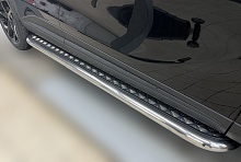 Пороги с накладным листом d53 мм для Omoda C5 I Рестайлинг