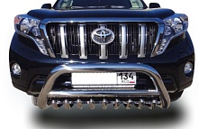 Защита переднего бампера скоба низкая+зубья d76/60/42 мм для Toyota Land Cruiser Prado 150 Series