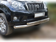 Защита переднего бампера двойная d76/60 мм для Toyota Land Cruiser Prado 150 Series
