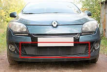 Защитная сетка радиатора низ для Renault Megane III Рестайлинг