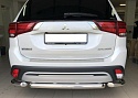 Защита заднего бампера центральная d60 мм для Mitsubishi Outlander III Рестайлинг 3