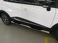 Пороги труба с проступью d76 мм для Renault Kaptur I