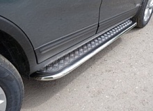 Пороги с площадкой 75х42 мм для Kia Sorento II Рестайлинг