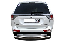 Защита заднего бампера двойная d60/42 мм для Mitsubishi Outlander III Рестайлинг