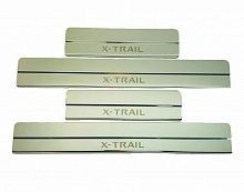 Накладки на пороги из нержавеющей стали 4шт. для Nissan X-Trail III Рестайлинг
